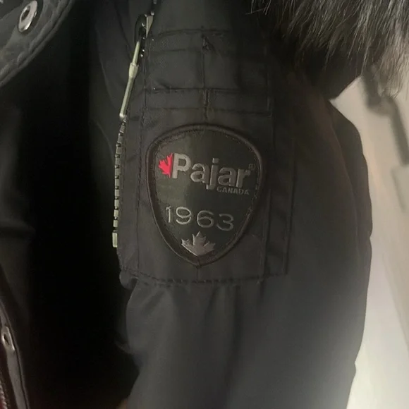 Pajar Black Puffer Jacket with Fur Trim Jackets & Coats
